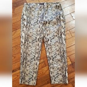 Dana Buchman Womens Cotton Snakeskin Print Pants Ankle Crop 12 Ins. 24.5